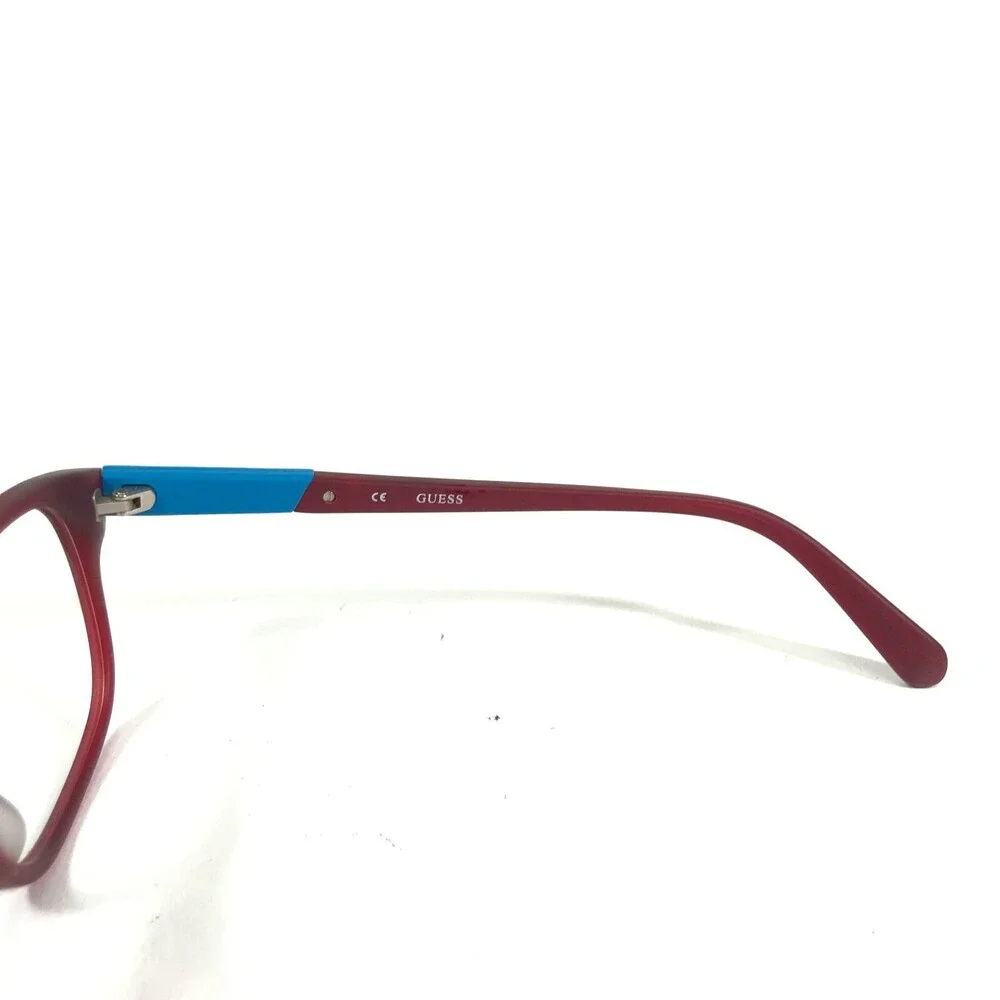 Guess Eyeglasses Frames GU1866 070 Blue Matte Red Square Full Rim 53-18-145